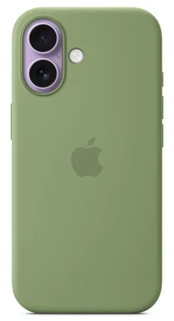 Custodia MagSafe in silicone Apple verde per iPhone 17 con tracolla