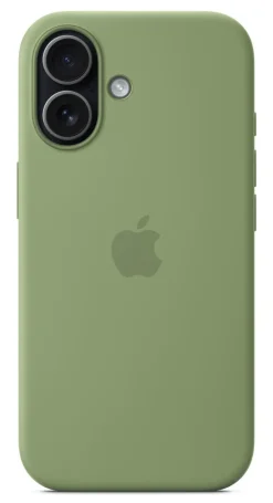 Custodia MagSafe in silicone Apple verde per iPhone 17 con tracolla