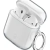 Custodia trasparente Cellularline Clear per AirPods con gancio e ricarica wireless