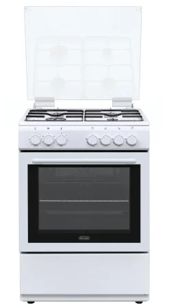De'Longhi DL 664 EW - Cucina a gas con forno elettrico, 4 fuochi, 60x60 cm, bianco, Classe energetica A
