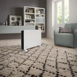 DE LONGHI - Termoconvettore Elettrico Slim Style HCX3220FTS, Potenza 2000 Watt, 3 Livelli potenza, Timer 24H, Termostato, HI-FI - Grigio/Nero