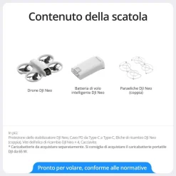 DJI - Drone quadri elica NEO - Grigio 7Km - 6m/s
