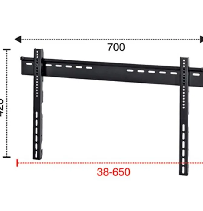 Fe.al Over System Max - Supporto fisso da parete per TV 32"-80" , Vesa 600x400