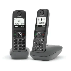 Gigaset AS490 Duo Telefono analogico/DECT Identificatore di chiamata Nero