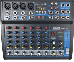 GLEMM - MXP 08 AUDIO, Mixer microfonico 8 canali - Nero