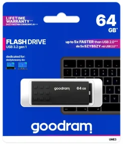 Goodram - Chiavetta USB UME3 (64 GB, USB 3.0), colore: Nero