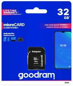 Goodram 32GB Scheda microSDHC GoodRam M1AA-0320R12 Class 10 + adattatore [M1AA-0320R12]