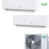 Hisense Climatizzatore Dual Split Inverter 9000 + 12000 Btu Condizionatore con Pompa di Calore Classe A++/A++ R32 Wi-Fi (Unità Interna + Unità Esterna) - HAXU090AG + HAXU120AG + 2AMW42U4RGC | Uni Air