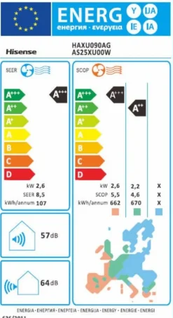 Hisense Condizionatore Uni Air HAXU090AG 9000 BTU Split+ Motore