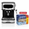 Hisense Macchina per caffè HESCM15DBK Cappuccinatore + 115 Cialde Decisa Borbone in OMAGGIO