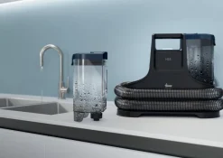 Hoover HS500 011 Pulitore a vapore portatile 1,5 L 400 W Nero, Blu