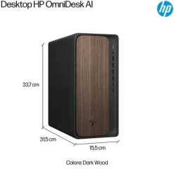 HP OmniDesk Desktop AI M03-0014nl PC Intel Core Ultra 5 225 16 GB DDR5-SDRAM Windows 11 Home Tower AI PC