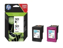 HP 301 2-pack Black/Tri-color Original Ink Cartridges Cartuccia d'inchiostro