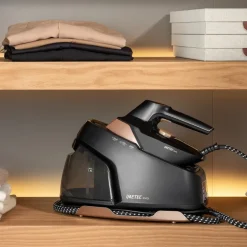 Imetec Evos, Ferro da Stiro con Caldaia, Tecnologia Flash Steam con Vapore Potenziato, Pressione fino a 7 bar, Piastra Infinity Glide Alta Scorrevolezza,