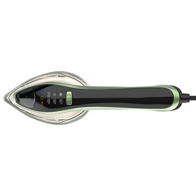 Imetec Steam Easy, ferro da stiro portatile verticale, stira in verticale e orizzontale, piastra ceramica, tripla regolazione di vapore e temperatura, display digitale, pronto in 30, 1200 Watt