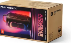JBL PartyBox 130 Diffusore Portatile per feste con potente JBL Sound, Bluetooth, Lightshow dinamico, Design IPX4 resistente agli schizzi, fino a 15 ore di Batteria, Nero