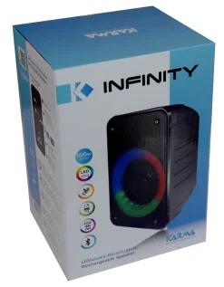 KARMA - INFINITY - Diffusore amplificato ricaricabile, Lettore MP3, Bluetooth 5.0 - Nero
