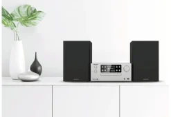 KENWOOD - Micro HiFi M-925DAB - Microsistema audio 50 Watt, Bluetooth, porta USB, Hi-Fi Riproduzione MP3 - Silver