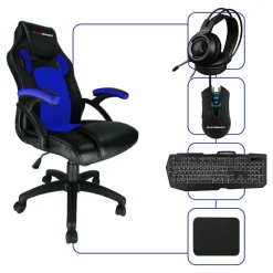 Kit Poltrona Gaming Go Smart con Sedia in ecopelle Mouse Tastiera Cuffie