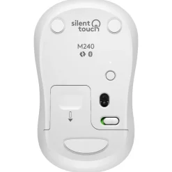 LOGITECH - Mouse M240, Bluetooth, Rotella di Scorrimento, 2 Direzioni, 1 batteria AA - Bianco