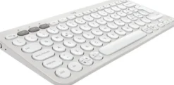 LOGITECH - Tastiera multimediale K380s Wireless, Minimal Pebble Keys 2, Pulsante Easy- Switch - Bianco