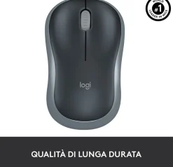 LOGITECH - Wireless Mouse M185, tecnologia wireless plug and play, Bluetooth, batteria un anno di autonomia - Nero