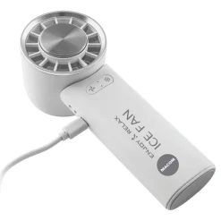 MACOM - Mini ventilatore portatile ICE FAN nebulizzatore, 162 mm, batteria al litio da 2000mAh, Ricarica USB-C,