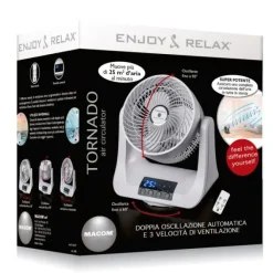 Macom Tornado Ventilatore Doppia Oscillazione Automatica 3 Differenti Velocità