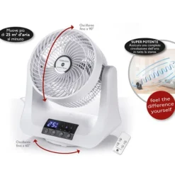 Macom Tornado Ventilatore Doppia Oscillazione Automatica 3 Differenti Velocità