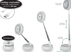 Macom Ventilatore Cordless da Terra Enjoy & Relax 991 Bianco