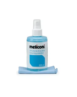 Meliconi C200 - Soluzione Detergente 200 ml con Panno Microfibra 20 x 20 cm per Tv, LCD, Monitor