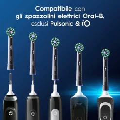 Oral-B Testine di Ricambio Pro, Cross Action, Nere, 10 Ricambi - 10 Testine di Ricambio per Spazzolino Elettrico, Autentiche, Setole Angolate che si Adattano a ogni Dente per una Pulizia Profonda