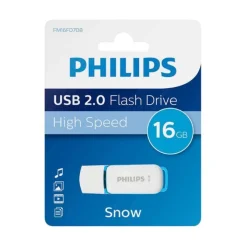 Philips - SNOW Chiavetta USB 16 GB Blu FM16FD70B/00 USB 2.0 - Blu, Bianco