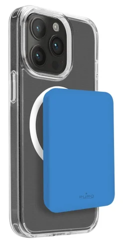 PURO - PUFCBB40P2MAGBLUE - Mini Power Bank 4200mAh, Ultra Mini Compatibile MagSafe USB-C - Blue Lagoon
