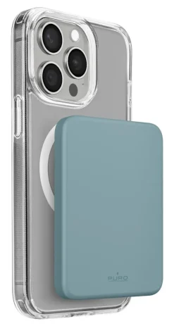 PURO - PUFCBB40P2MAGGRN - Mini Power Bank Compatibile MagSafe per iPhone - Island Mist