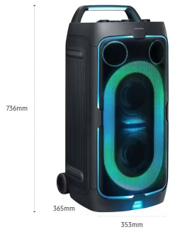 Samsung Sound Tower MX-ST50F/ZF, Audio 240W, Suono Bidirezionale, 18 Ore di Autonomia, Resistente all'Acqua (IPX4), Party Lights +, Ingresso USB, Multiconnessione Bluetooth, 2025