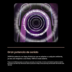 Samsung Sound Tower MX-ST50F/ZF, Audio 240W, Suono Bidirezionale, 18 Ore di Autonomia, Resistente all'Acqua (IPX4), Party Lights +, Ingresso USB, Multiconnessione Bluetooth, 2025