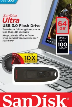 SanDisk Ultra unità flash USB 64 GB USB tipo A 3.2 Gen 1 (3.1 Gen 1) Nero