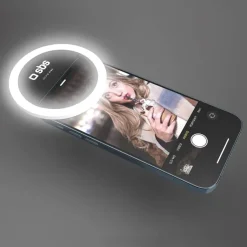 SBS - Anello Led Universale per Smartphone, Luce Flash con Regolazione d'Intensità, per TikTok, YouTube, Instagram, Selfie, Video e Dirette Streaming, Cavo di Ricarica USB Incluso