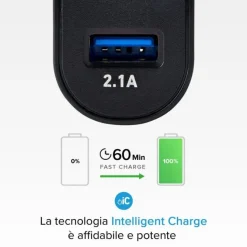 SBS caricabatterie da viaggio a ricarica da 2100 mAh