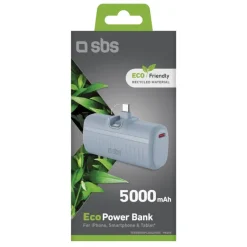 SBS - TEBB5000PLUGLGGRS - EcoPower Bank 5000mAh - Azzurro