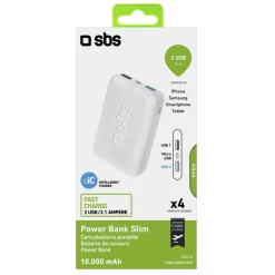 SBS TTBB100002UFW batteria portatile Polimeri di litio (LiPo) 10000 mAh Bianco
