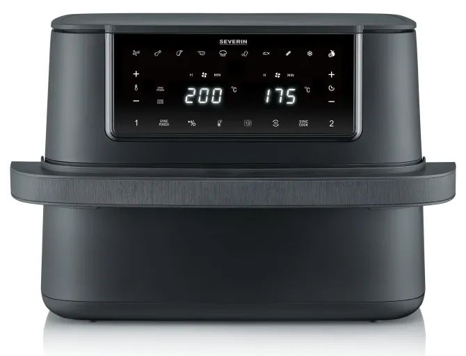 Severin Friggitrice ad Aria Capacità 9 Litri Potenza 2600 Watt Temperatura 60 - 200 °C con Timer colore Nero - FR 2490