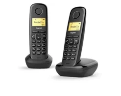 Siemens Gigaset A170 Duo, Nero - Telefono Cordless, Display Illuminato 1.5", Plug & play, Lunga durata batterie