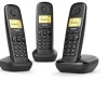 Siemens Gigaset A170 Trio Nero Telefono Cordless 1.5" Lunga durata batterie Plug & play