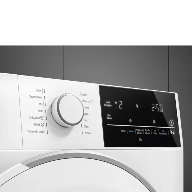 Smeg DN93SL asciugatrice Libera installazione Caricamento frontale 9 kg | Classe D | Bianco
