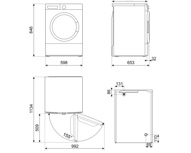 Smeg DN93SL asciugatrice Libera installazione Caricamento frontale 9 kg | Classe D | Bianco