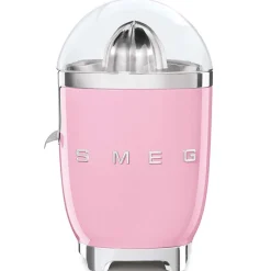 Smeg, Spremiagrumi Elettrico CJF11PKEU, Spremitura a Pressione Manuale, Beccuccio Antigoccia e Cono Universale, Base Antiscivolo, Avvolgicavo Integrato, 70W, Rosa