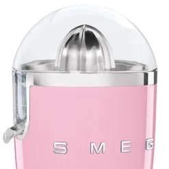 Smeg, Spremiagrumi Elettrico CJF11PKEU, Spremitura a Pressione Manuale, Beccuccio Antigoccia e Cono Universale, Base Antiscivolo, Avvolgicavo Integrato, 70W, Rosa
