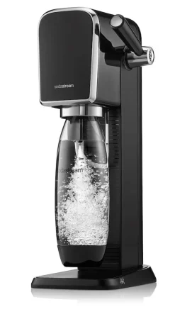 SODASTREAM - Gasatore SST ART, 1 litro, Gasatura regolabile, Decompressione automatica, Bottiglia in pet lavabile - Nero